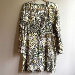 ATHLETA Swim Cover Up Paisley Cotton